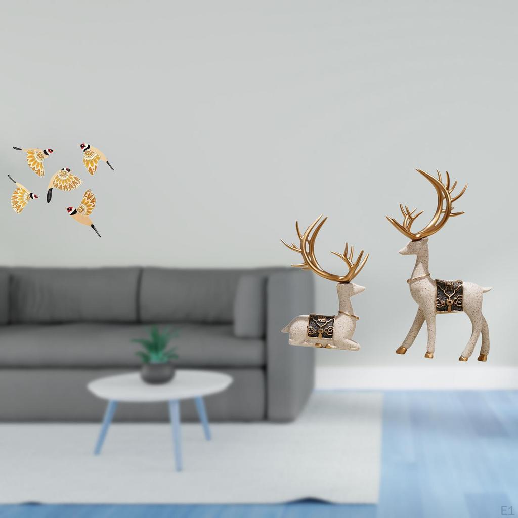 Wooden Bird Reindeer Wall Art Hanging Ornament Collectible Decorative Crafts Bedroom Indoor