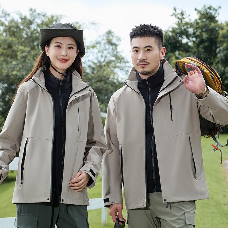 Couple jacket men's and women's three-in-one two-piece set waterproof and breathable hiking warm jacket jacket