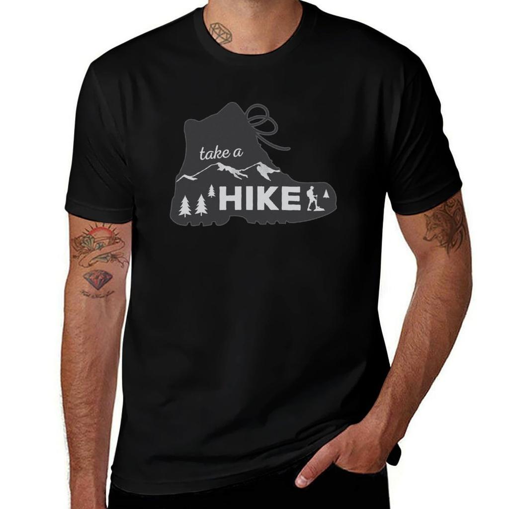 Take a Hike Hiking Sticker TShirt Moisture Wicking Athletic TShirt