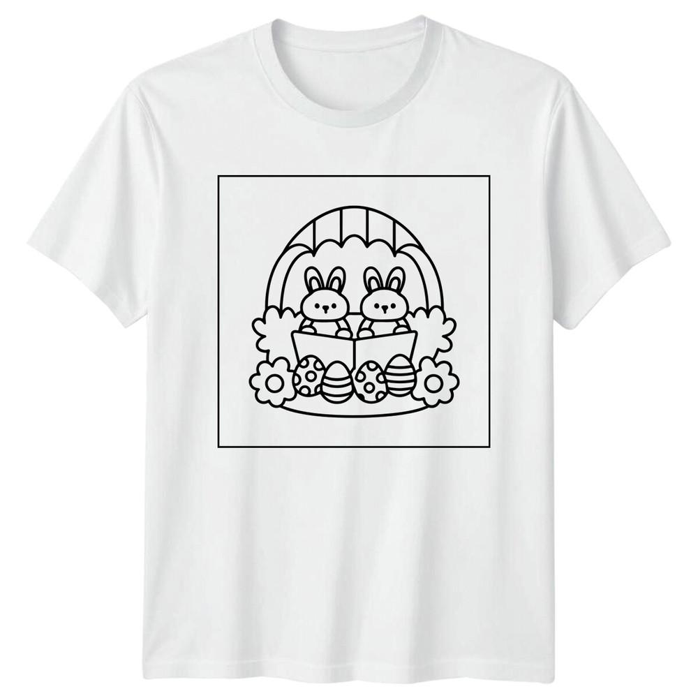 Easter Bunnies Basket Holiday Unisexs TShirt Ladies Tee Graphic Unisex Top S