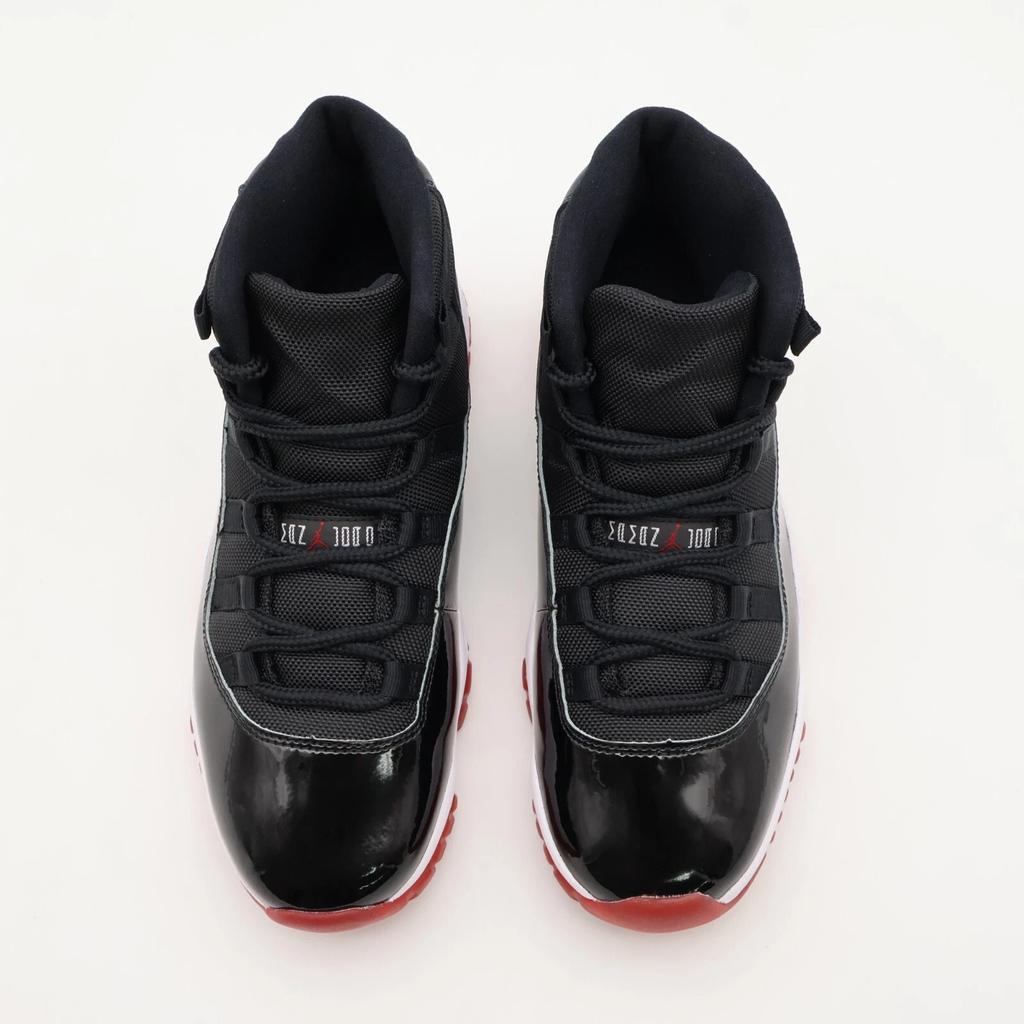 378037-061 Nike Air Jordan 11 Retro Playoffs Bred Black White Varsity Red
