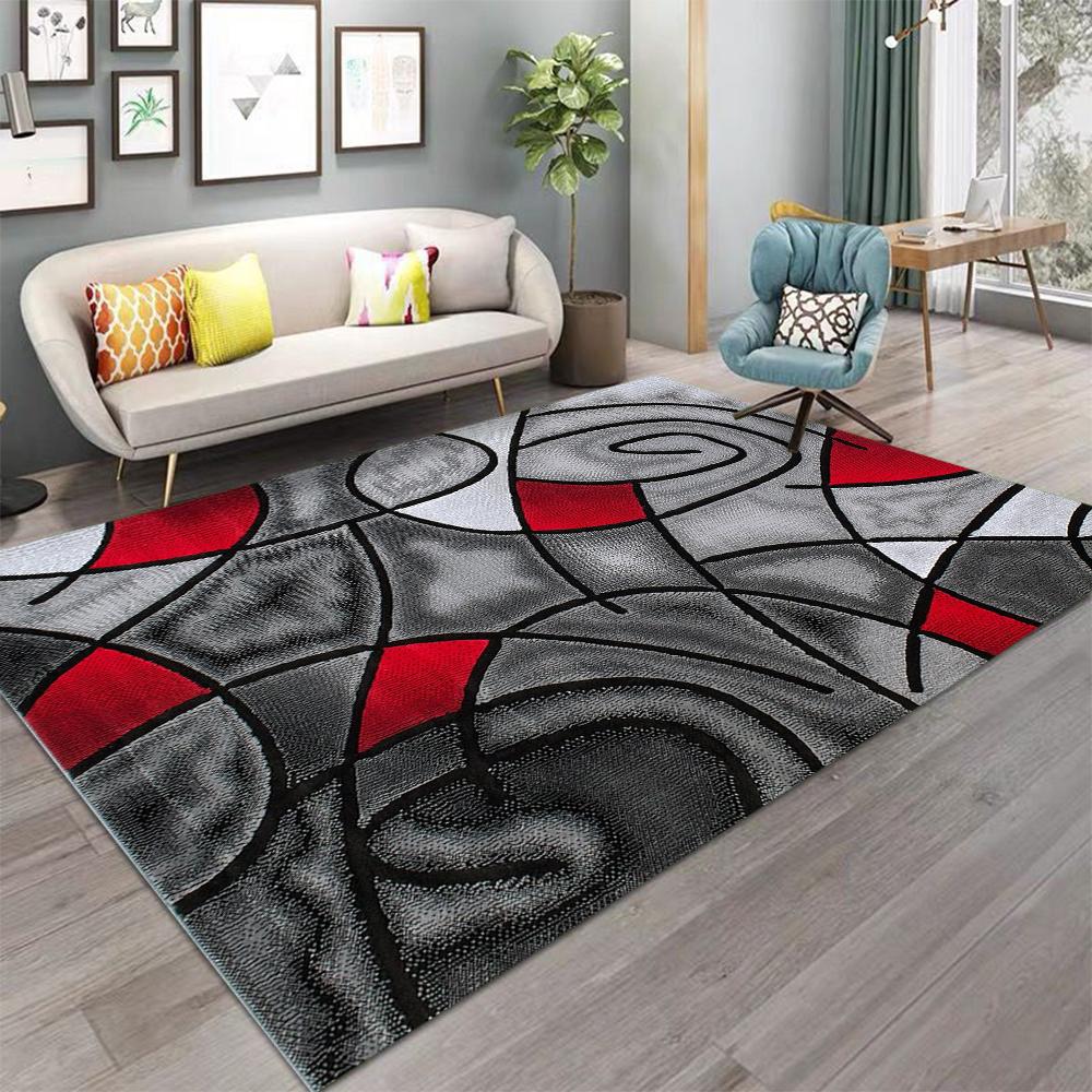 Washable Green Neutral Geometric Area Rugs Modern Abstract Soft Large Carpet for Living Room Entryway Bedroom Farmhouse Non-Slip