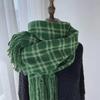 2024 Winter Women's Plaid Scarf: Korean Retro Style, Warm Imitation Cashmere Shawl for Students and Couples