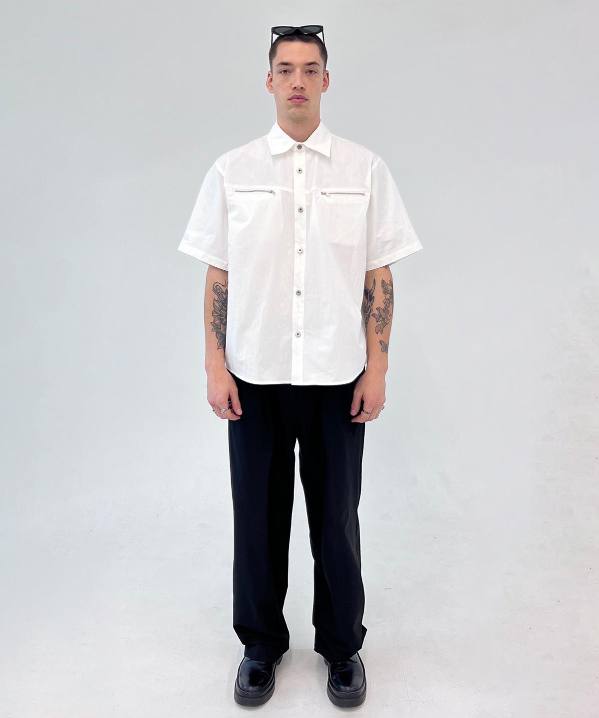Maison Master Cotton Zipper Shirt White/F