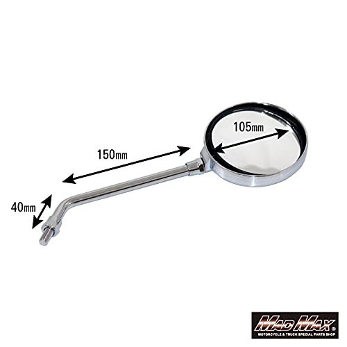 Motorcycle Mirror KAWASAKI Z2 Type Mirror 10mm Long Stay Plated 2 Pieces