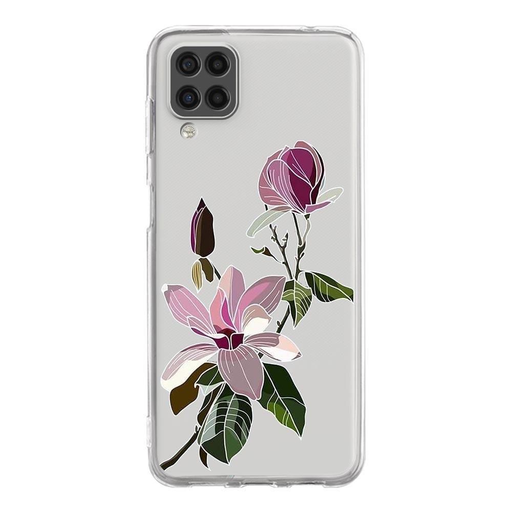 Phone Case For Samsung A13 A33 A35 A55 A73 A53 A23 A51 A71 A21S A12 A31 A41 A05s A03S A15 A25 A32 5G Clear Cover Flower