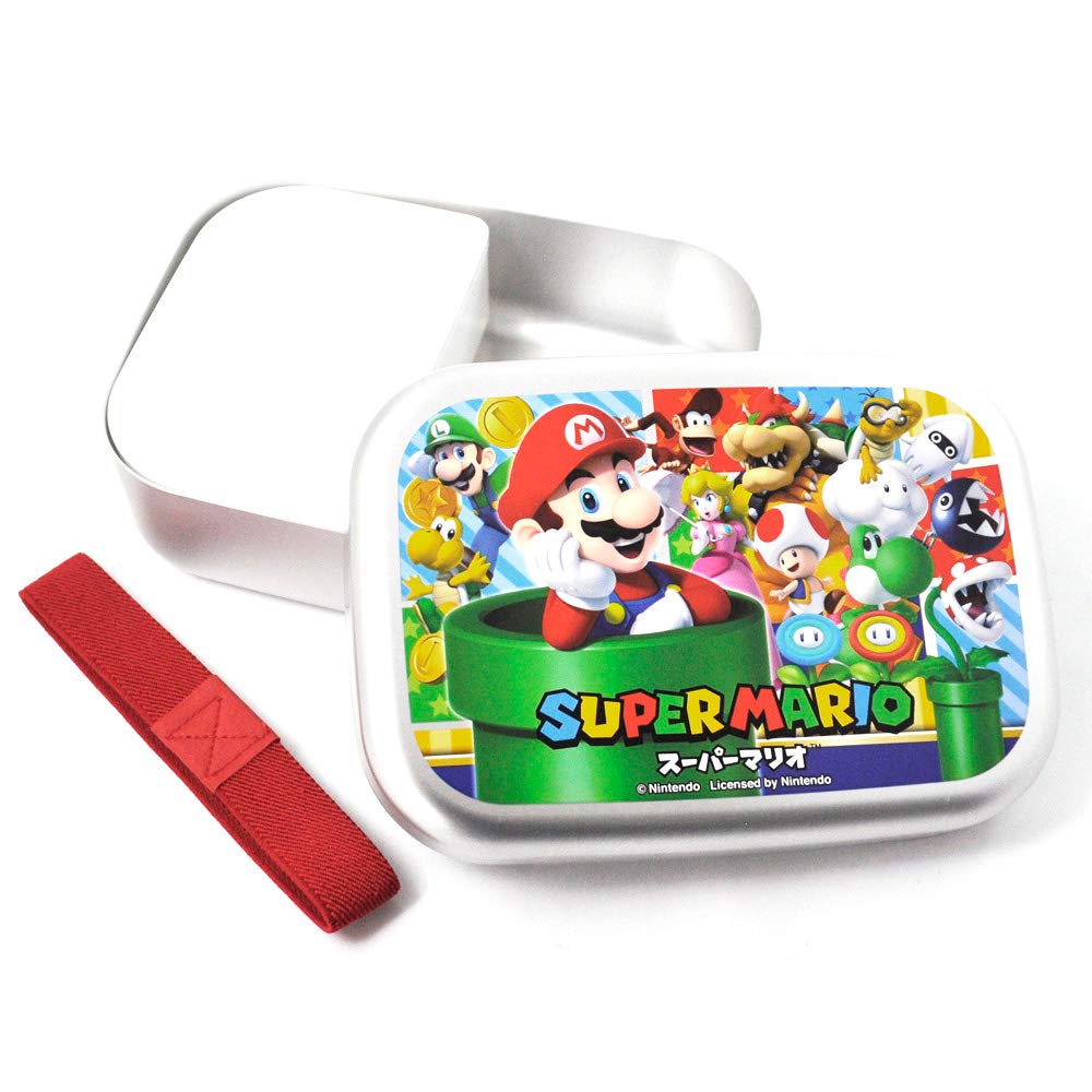 Skater Children's Aluminum Lunch Box, 370ml, Super Mario Design, for Boys, Made in Japan (ALB5NV-A)