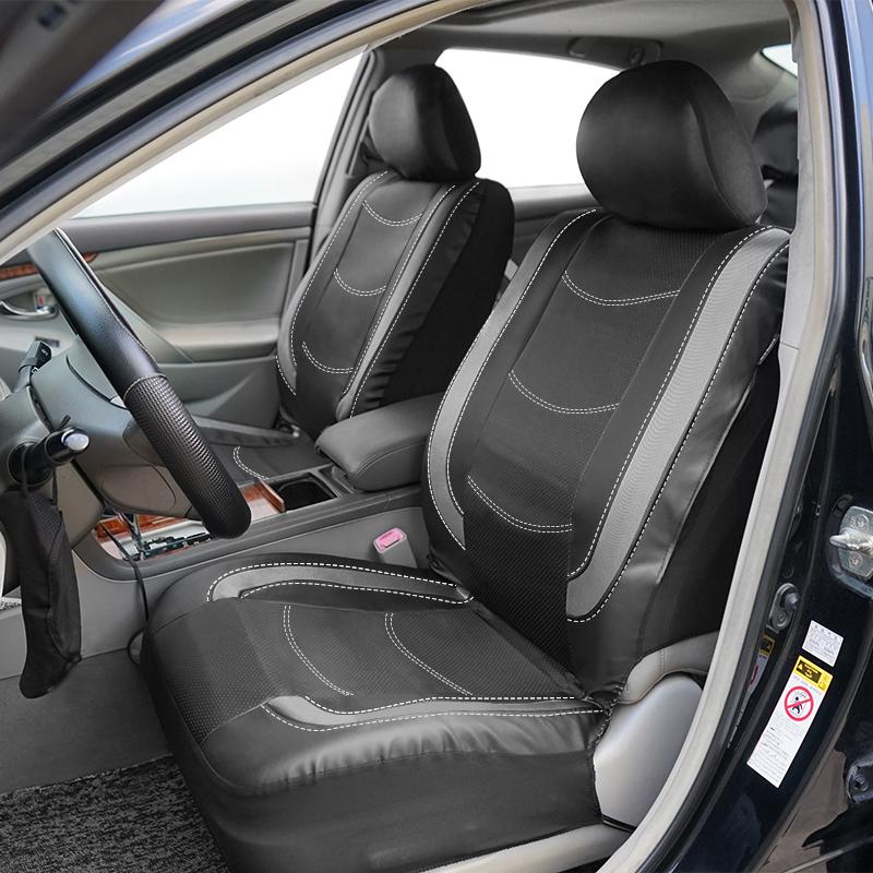 AUTO PLUS Universal Car Seat Cover Set Pu Leather Vehicle Cushion Full Surrounded Protector Fit Most Car Suv Truck  Accessories