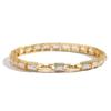 Luxury Baguette Zirconia Bracelet Rectangular Step Cut Tennis Bracelet Brass Gold Plated High End Jewelry for Women