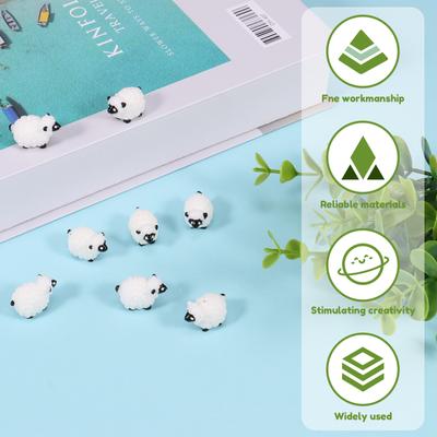 Miniature Sheep Figures Resin Realistic Mini Animals Model DIY Sheep Cake Moss Landscape Ornament for Craft Tabletop Party Decor