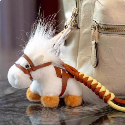 Fluffy Pony Keychain Toy Lucky Money Horse Plush Charm for Backpack