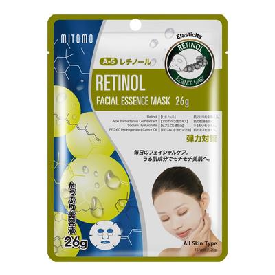 MITOMO SKINCARE Skin Care Natural 512 Retinol Facial Essence Mask Moisture Charge Moisturizing Skin Refreshing Feeling Budget-Friendly (10 Pieces)