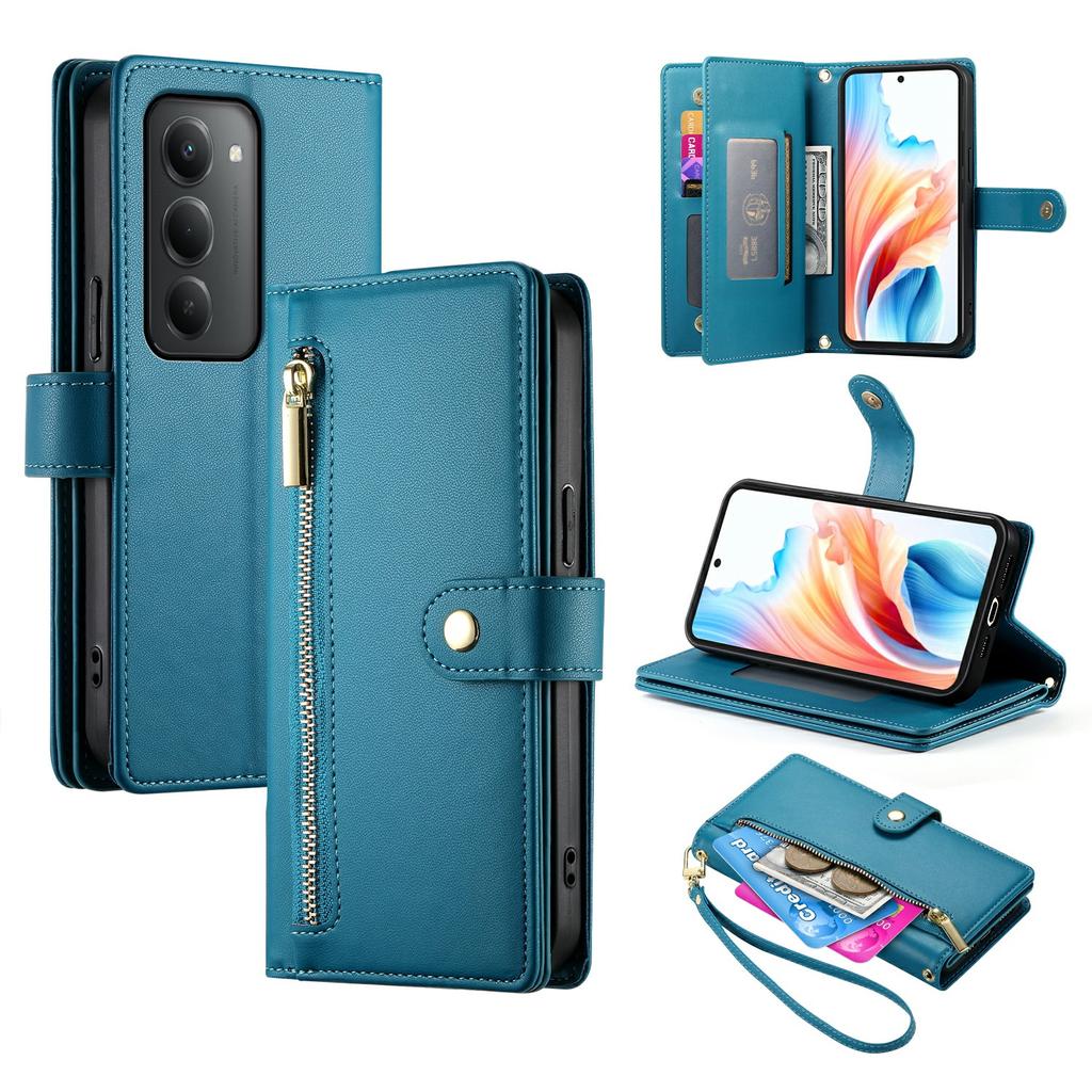 Para Xiaomi Redmi 15 4G (eu) (171mm) Carteira de Bolso com Zíper e Capa de Couro para Celular com Alças