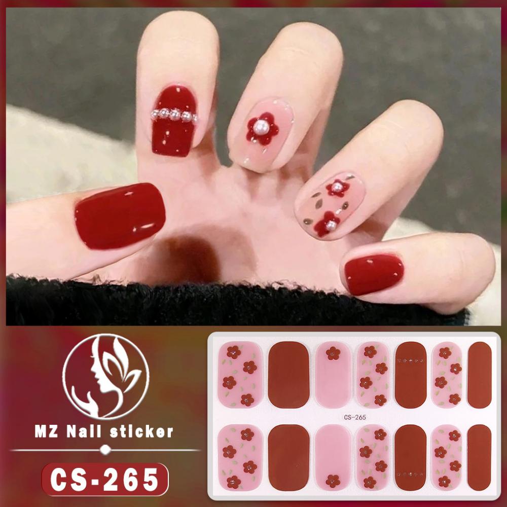 New Waterproof Bake-on Gel Nail Film, Full Sticker, New Year Nail Art Film, Nail Paper Film, Paper Patch