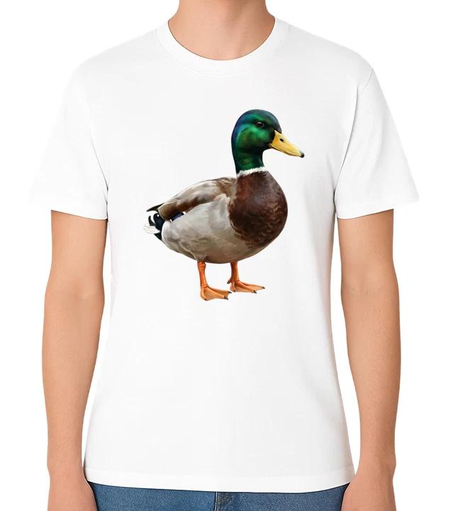 Mallard Duck T-Shirt Wildlife Bird Illustration Nature Art Unisex Tee L