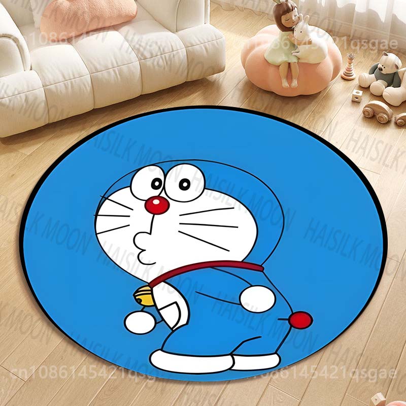 Multiple Styles Japan Cute Doraemon Print Round Rugs for Living Room Bedroom Floor Mats Kids Room Household Carpet Home Decor
