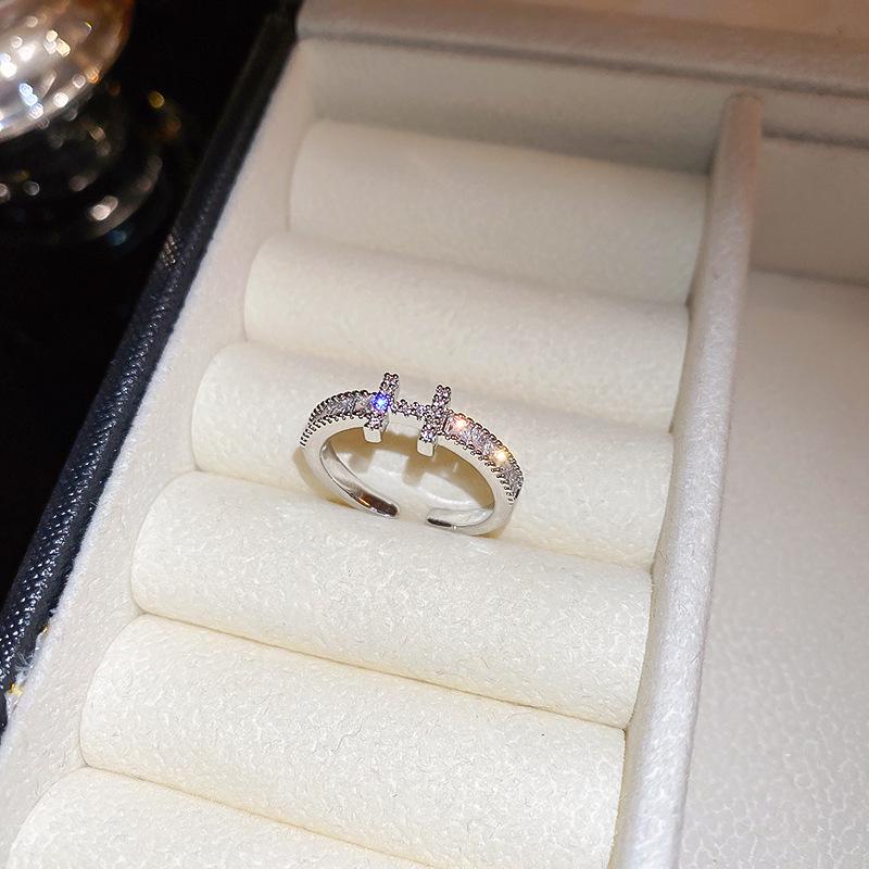 5A Grade Zircon Bauhinia Pattern Open Ring - Luxurious, Versatile, Exquisite Jewelry for Women