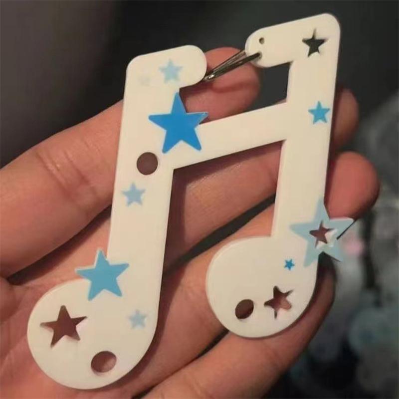 Cartoon Cute Musical Notes Carabiner Ins Acrylic Mobile Phone Pendant Backpack Hanging Handbook Decoration Gifts