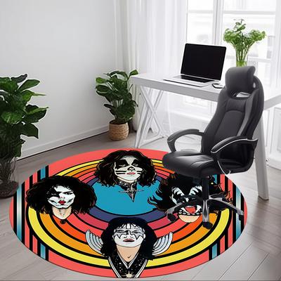 1pc KISS Band Office Round Area Rug,  Under Office Chairs Bedroom Living Room Home Decor A0926032