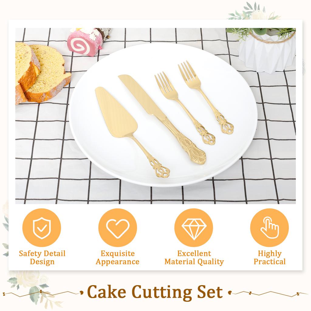 Cake Cutting Set for Wedding Stainless Steel Cake Knife and Server Set Cake Cutter Pie Spatula for Birthday Christmas Party