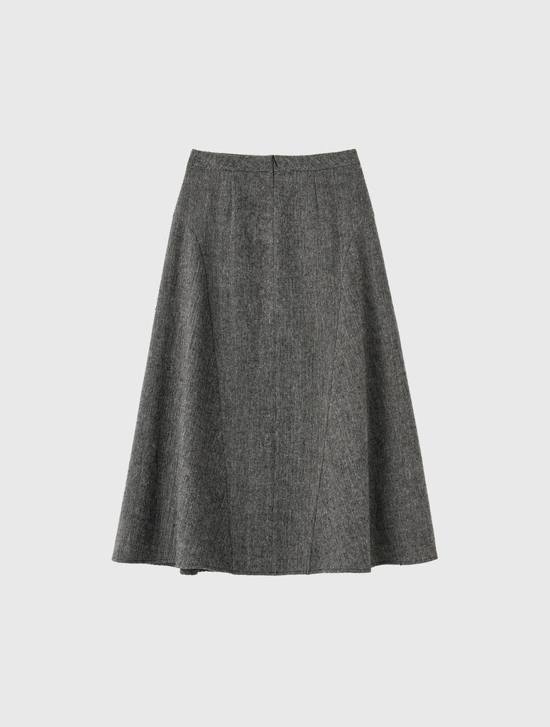 General Idea Wool Flare Long Skirt [Black] / Wbe4L13517