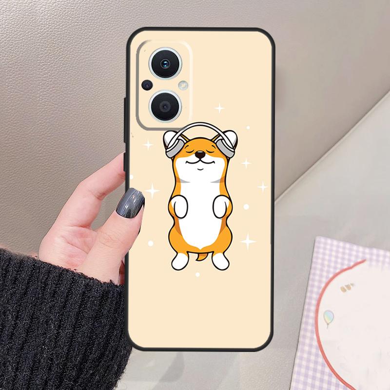 Cartoon Corgi Funda For OPPO Reno 12 F 11F 13F 14F 10 13 14 15 Pro 7 8 Lite OPPO Find X8 X6 X5 X9 Pro Case