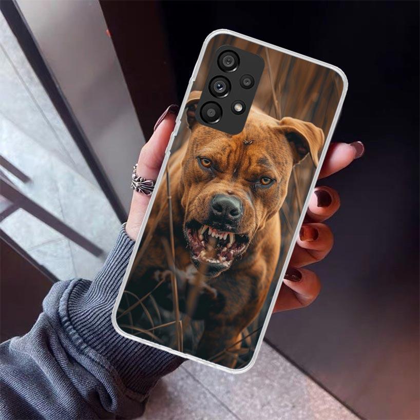 Pit Bull Pet Dog Pitbull Phone Case For Samsung Galaxy A52 A51 A50S A32 A22 A12 A02S A72 A71 A31 A70 A30S Note 20 Ultra 10 Plus