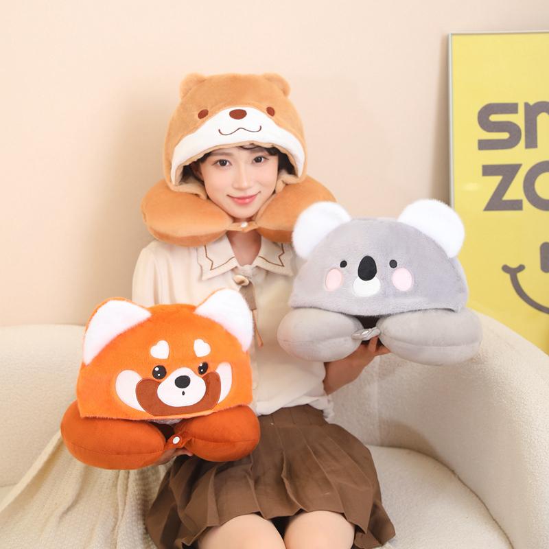 New 35CM Red Panda Raccoon Sloth  Animals Dolls Soft Neck PillowCartoon Office Car Break Decoration Birthday Christmas Gifts