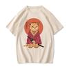 100% Cotton Tshirt Samurai Cat T Shirt Graphic Tees Mens Streetwear Spring and Summer O-neck T-shirt Cartoon Printing Tees-shirt