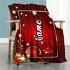 Christmas Bell Time Customize Your Name Blanket Lightweight Customizable Blanket Soft & Cozy Versatile for Livingroom Seaside Chair Home Decor
