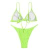 Women's Two Piece Bikini Set Triangle Top with Adjustable Straps and Low Rise Bottoms for Beach Swimwear Summer Poolside