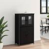 Highboard in Black Oak Look 62 x 32 x 106.5 cm Particleboard