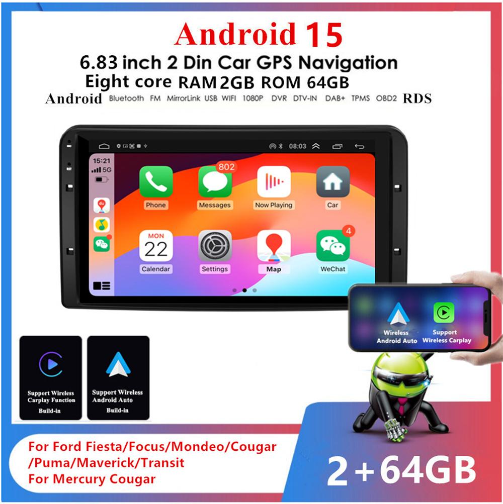 6.83'' Car Stereo Radio Head Unit For Ford Fiesta/Focus/Mondeo/ Cougar/ Transit