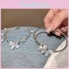 Exquisite Ice Blue Butterfly Pearl Bracelet Refined Trendy Womens Hand Jewelry