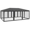 vidaXL Partyzelt mit 10 Mesh-Seitenteilen Anthrazit 6x4 m HDPE