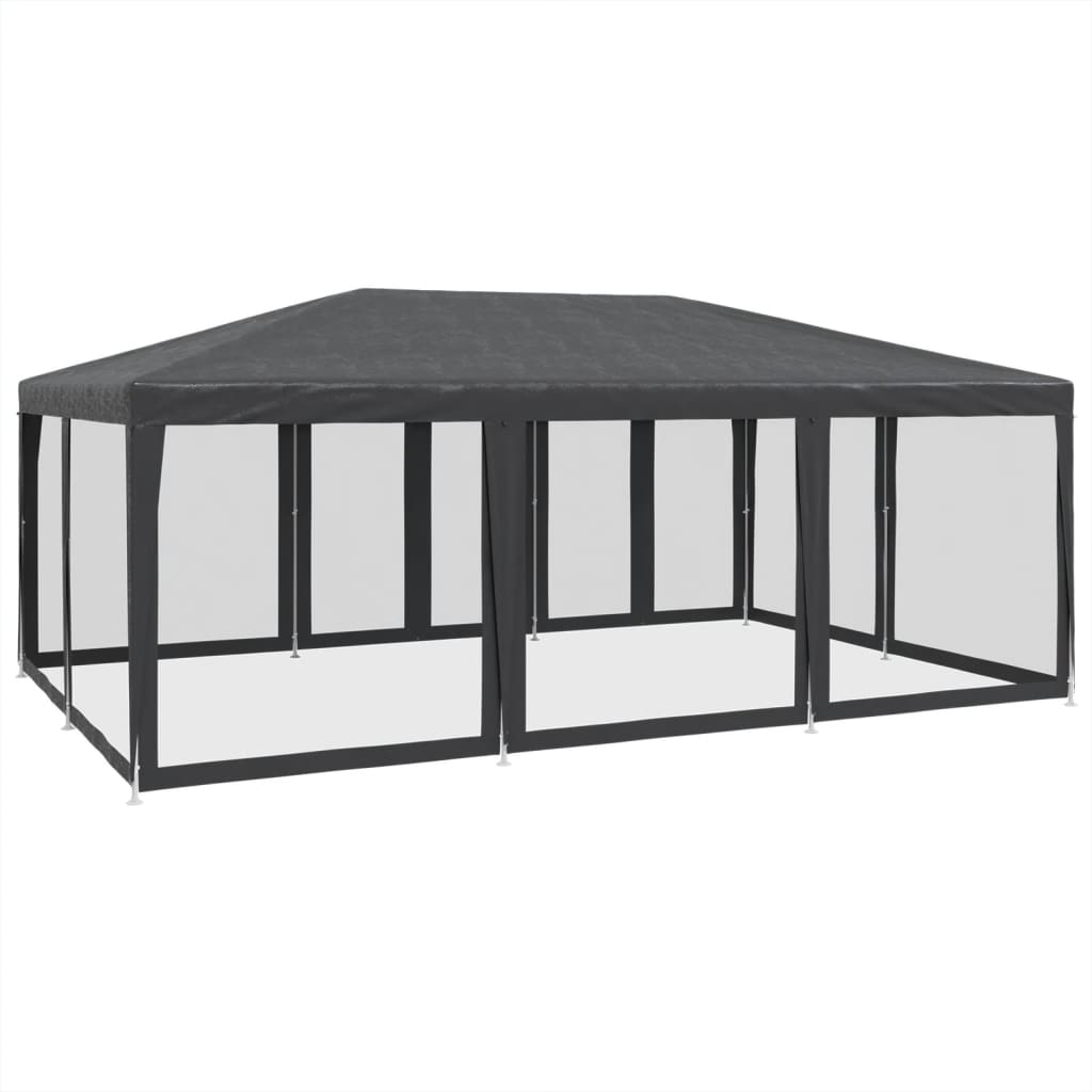 vidaXL Partyzelt mit 10 Mesh-Seitenteilen Anthrazit 6x4 m HDPE