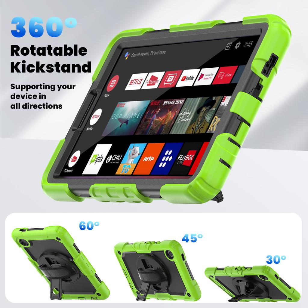 Heavy Duty Armor Rugged Tablet Case for Samsung Galaxy Tab A9 8.7inch 2023 SM-X110/X115/X117 with Pen Holder Hand Strap