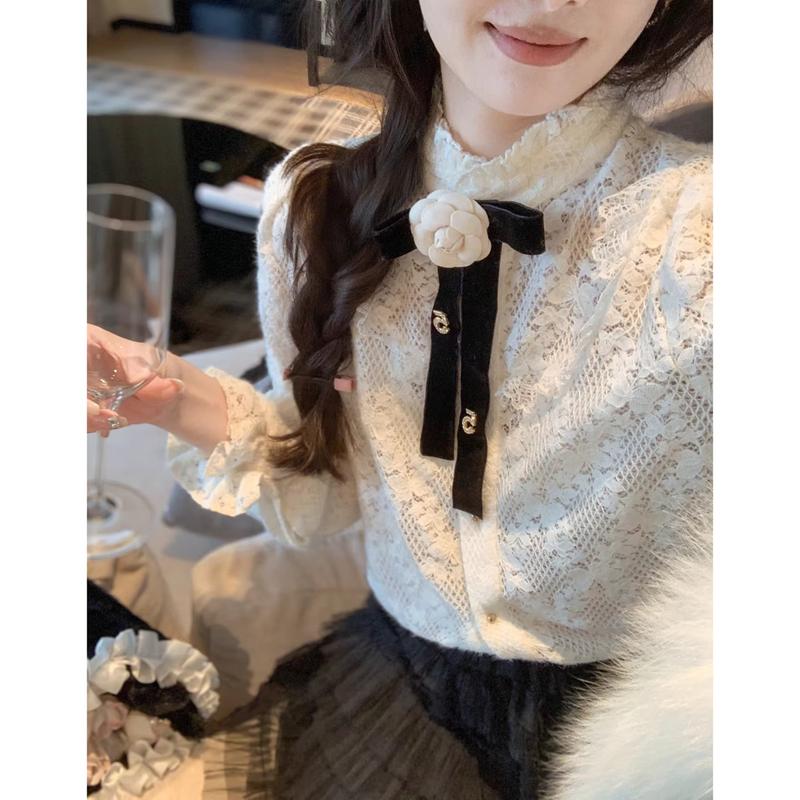 Women s Elegant Lace French Style Blouse S