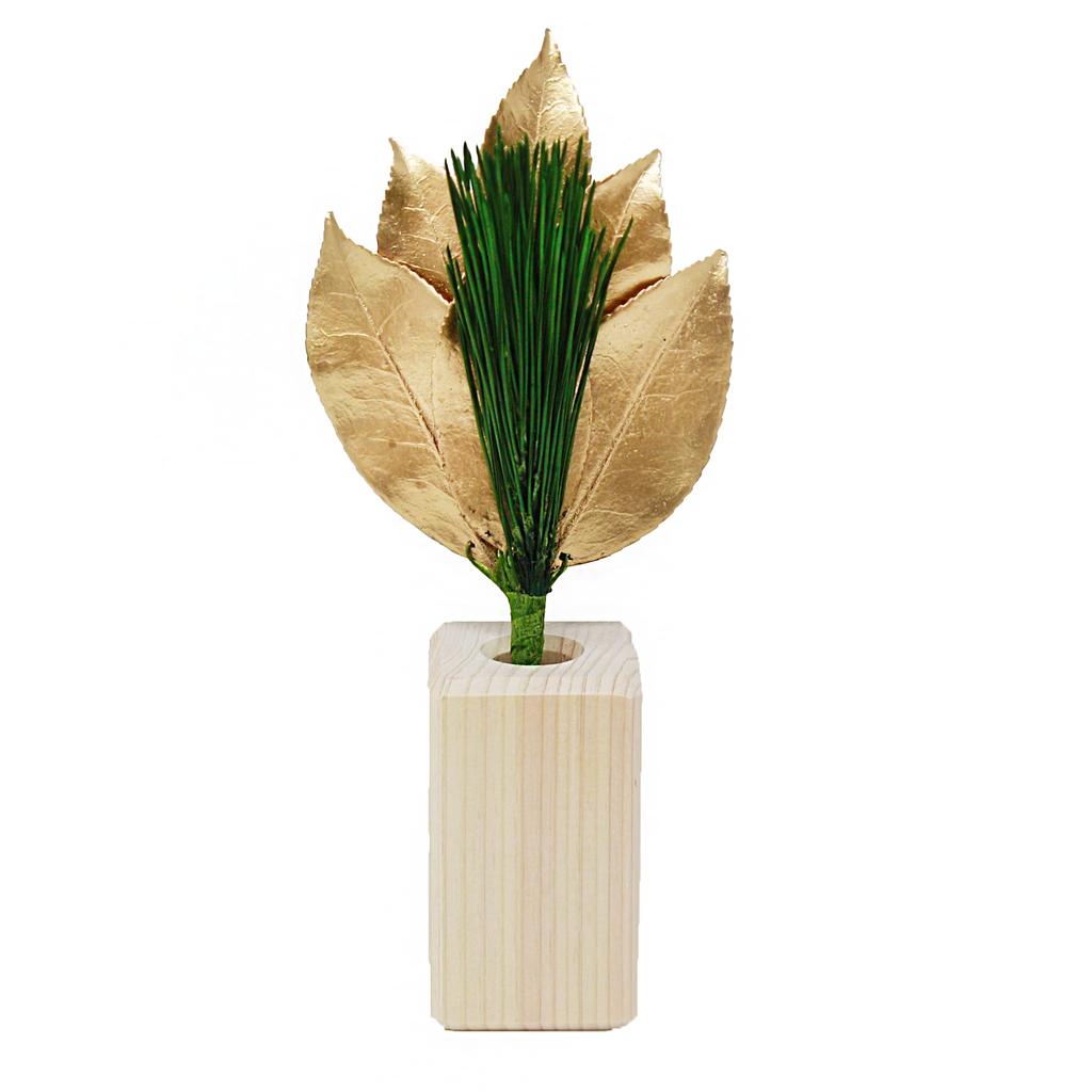 A&K Premium Preserved Sakaki Trees (Golden Arajin Pine Pair Approx. 17cm Tall x 6cm Wide) No Water Changes Required, Maintains Beauty, Made with