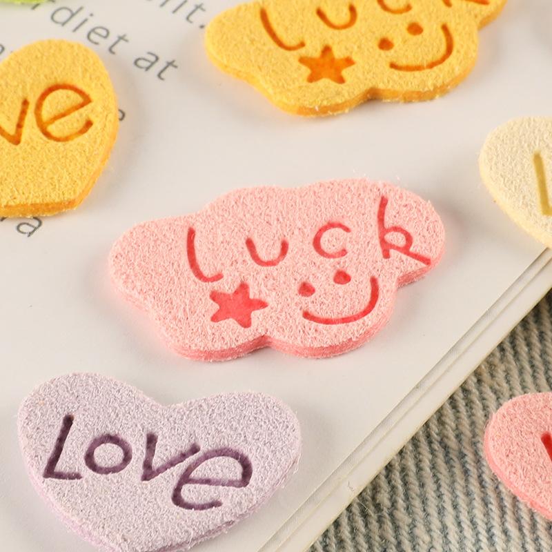 10Pcs/Bag Clothing Accessories Love Letter Leather Label Handbook Diy Embroidery Patch Printed Fabric Label Logo