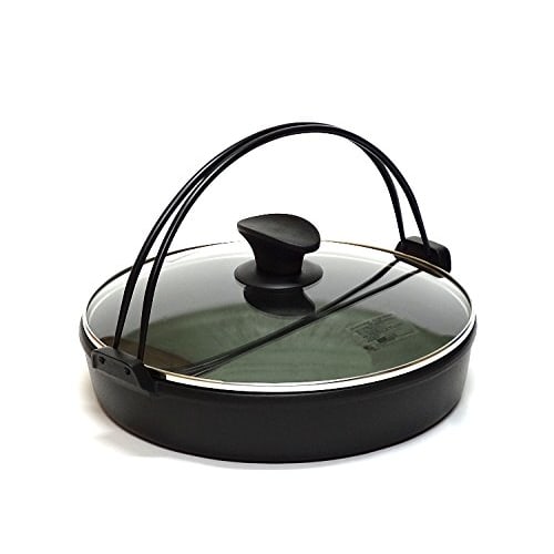 

Nanbu Ironware Iwachu Sukiyaki Pot with Handle, 26cm, Glass Lid, Includes Nanbu Ironware Instructions Pamphlet, 1-Year Damage Warranty, Induction, Dir