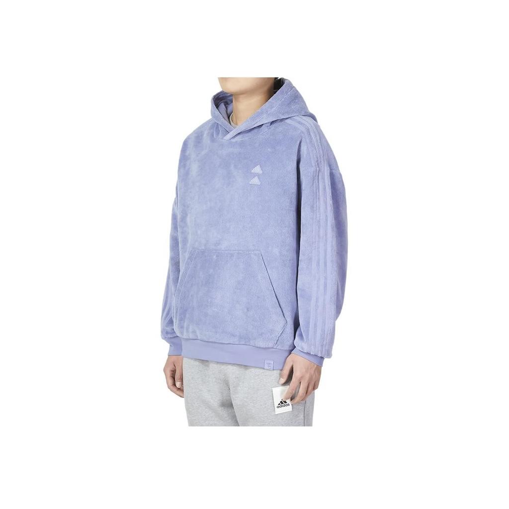 Adidas Sweat à capuche en polaire avec logo brodé et imprimé à rayures pour hommes Hauts Violet clair IA8170