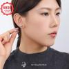 Korean Style S925 Sterling Silver Ginkgo Leaf Crystal Pearl Stud Earrings