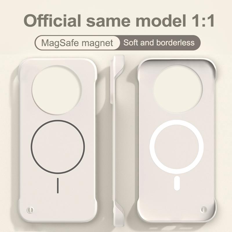 Ultra Thin Frameless Magnetic Case For Redmi 14C Magsafe Wireless Charging Hard PC Matte Shockproof Cover For POCO C75 Shell
