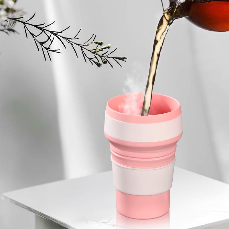 Silicone Folding Travel Cup - Portable, High-Temperature Resistant, Ideal for Mouthwash, Camping, and Outdoor Use