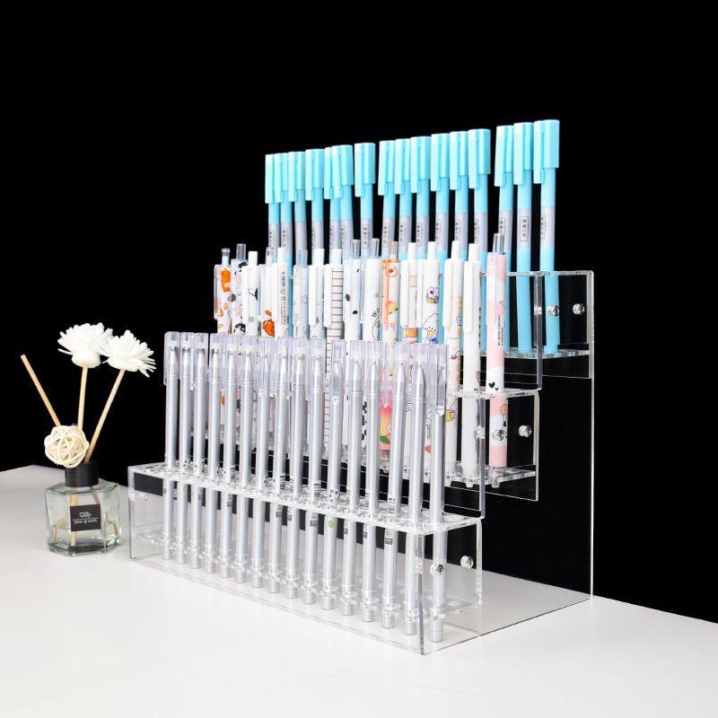 Pen Holder Acrylic Pen Display Stand Holder for Vendors,Beadable Pens Display Organizer Paint Brush Storage Makeup Brush Rack