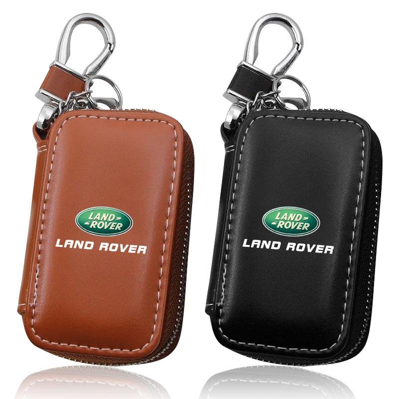 1 Stück Leder Emblem Autoschlüssel Etui Schlüsselanhänger Reißverschluss Schlüsseletui Tasche für Land Rover SVR Emblem Freelander 3 L320 L330 Defender Range Rover Evoque Zubehör