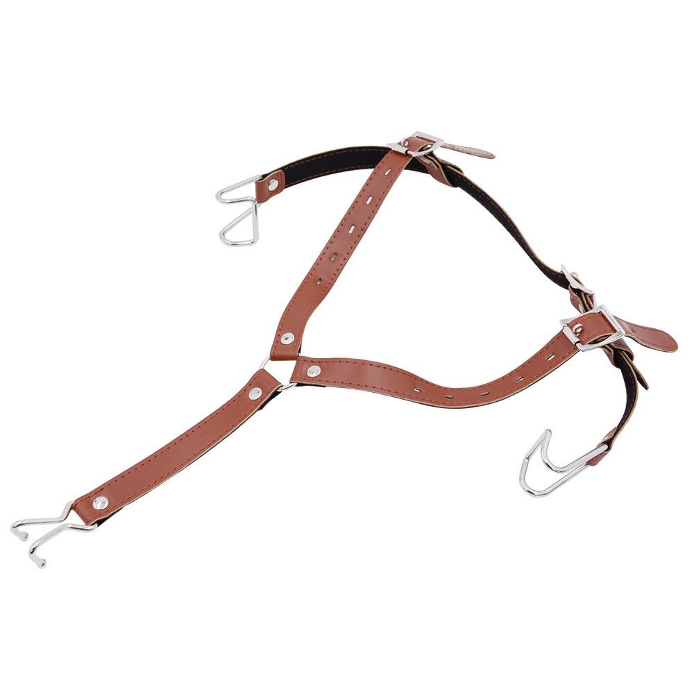 Leather-and-Metal Head-Mounted Mouth Gag with SM Training Features Alternative Control Nose Hook Integrated Mouth Expander Sex