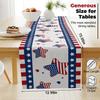 4 juli patriottische tafelvlagdecoratie, 73x13,8 inch linnen met sterrenpatroon, 250e Verjaardag van de VS merchandise, Memorial Day decoratie