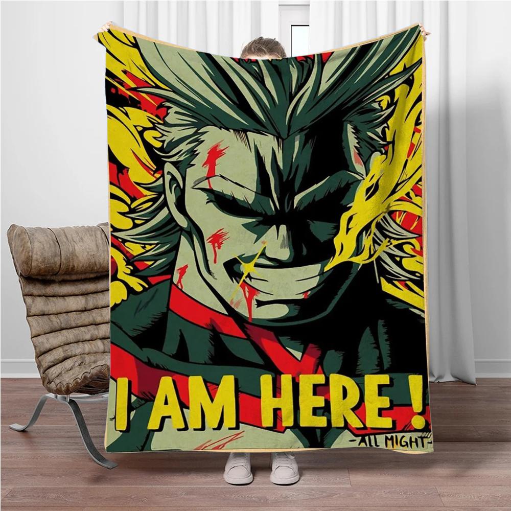 Vintage M-My-Hero-Academia 3D Printed Flannel Blanket Living Room Sofa Bed Camping Picnic Warm Blanket Holiday Gifts
